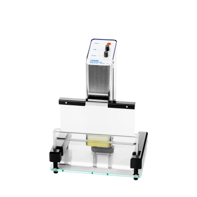 The Chromatogram Immersion Device 3 is used for automated dipping. TLC/HPTLC plates are immersed with uniform vertical speed into derivatization reagents or solutions for plate impregnation.